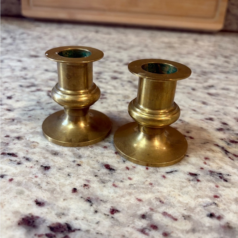 Brass Candle Holders – Pair